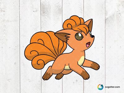 Vulpix Pokemon Character, Best for Pokemon fans, best on t-shirt, best to be applied with sublimation