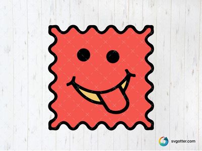Wavy Smiley Face, Best for artists, best on t-shirt, best to be applied with screen printing