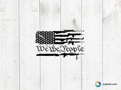 We the People Gun Flag, Best for activists, best on t-shirt, best to be applied with screen printing
