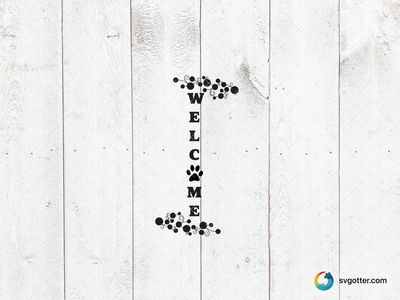 Welcome Paw Print Design, Best for pet lover, best on wall art, best to be applied with decal application