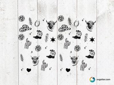 Western Pattern Design, Best for western enthusiasts, best on Stanley cups, best to be applied with sublimation