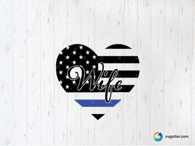Wife Heart with Blue Line, Best for wife, best on t-shirt, best to be applied with heat transfer vinyl