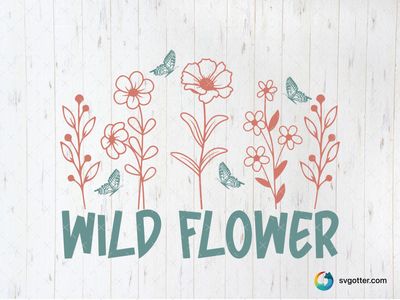 Wildflower and Butterfly Design, Best for nature enthusiasts, best on t-shirt, best to be applied with sublimation