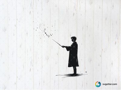 Wizard Casting Spell, Best for Harry Potter fans, best on wall art, best to be applied with screen printing