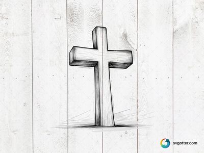Wooden Cross Illustration, Best for christian, best on wall art, best to be applied with engraving