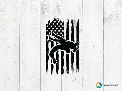 Wrestling American Flag Silhouette, Best for sports fans, best on t-shirt, best to be applied with heat transfer vinyl